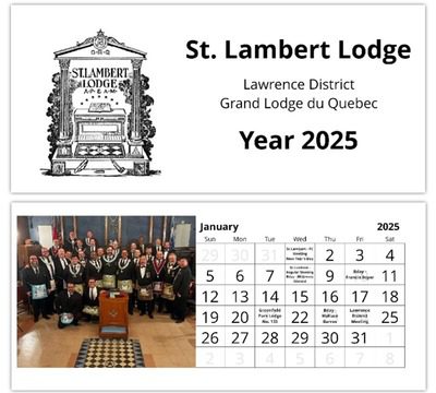 Desk Calendar St Lambert Lodge No. 95